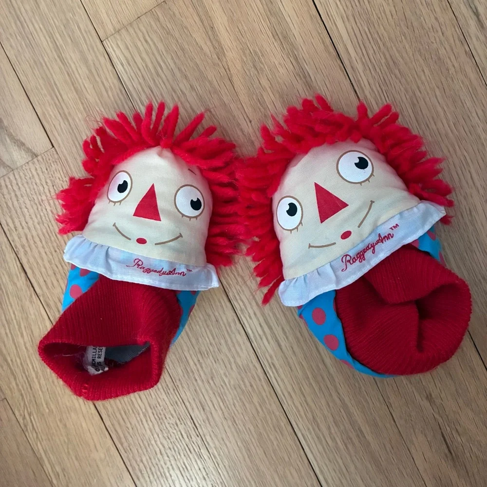 Vintage Raggedy Ann 1989 MacMillan Inc Toddler Slippers